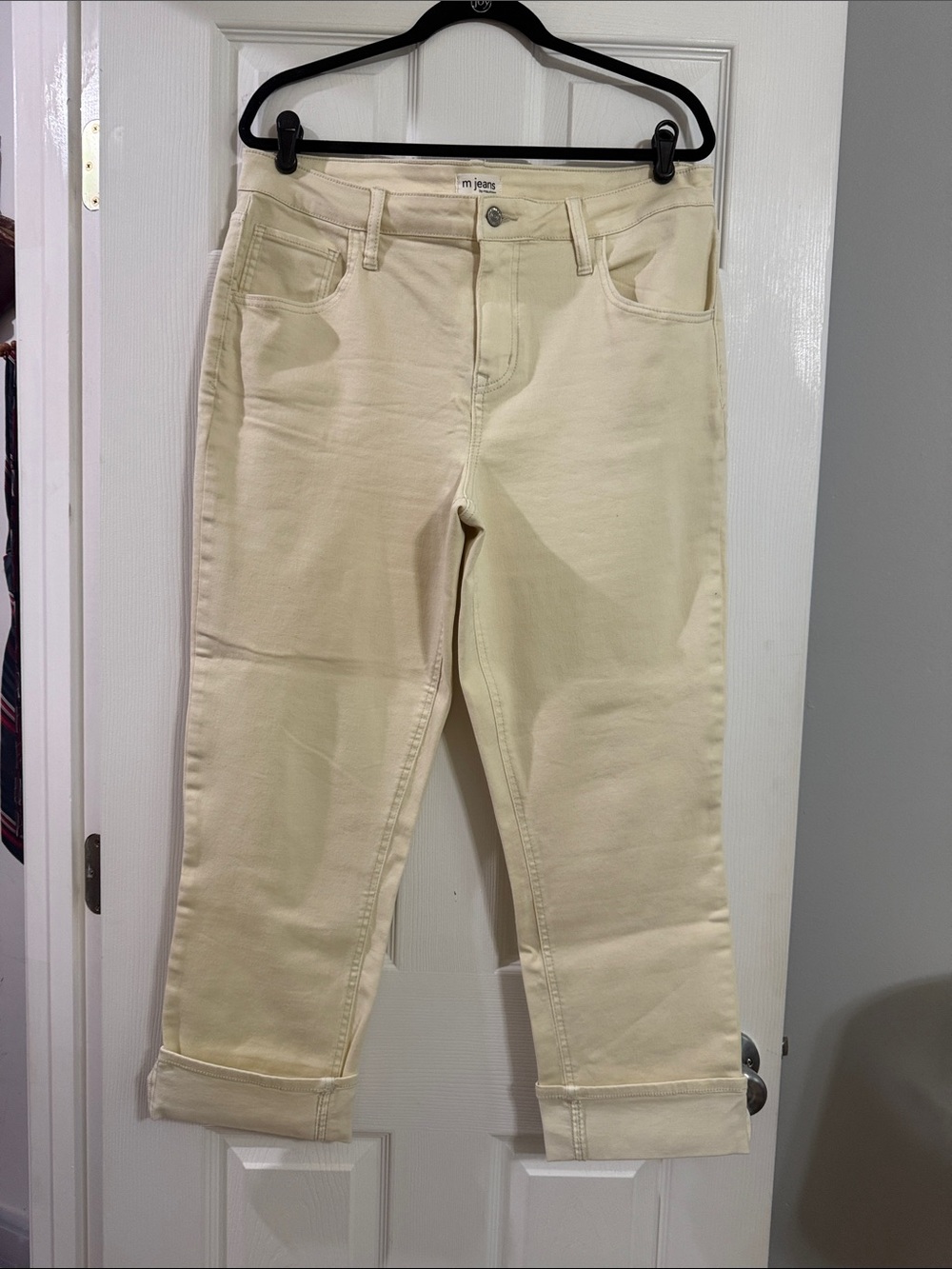 Maurices Cream Cropped Straight-Leg Jeans
